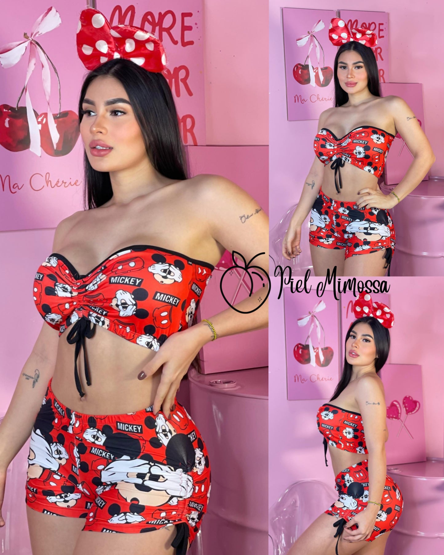 Shorts and Strapless Blouse Set