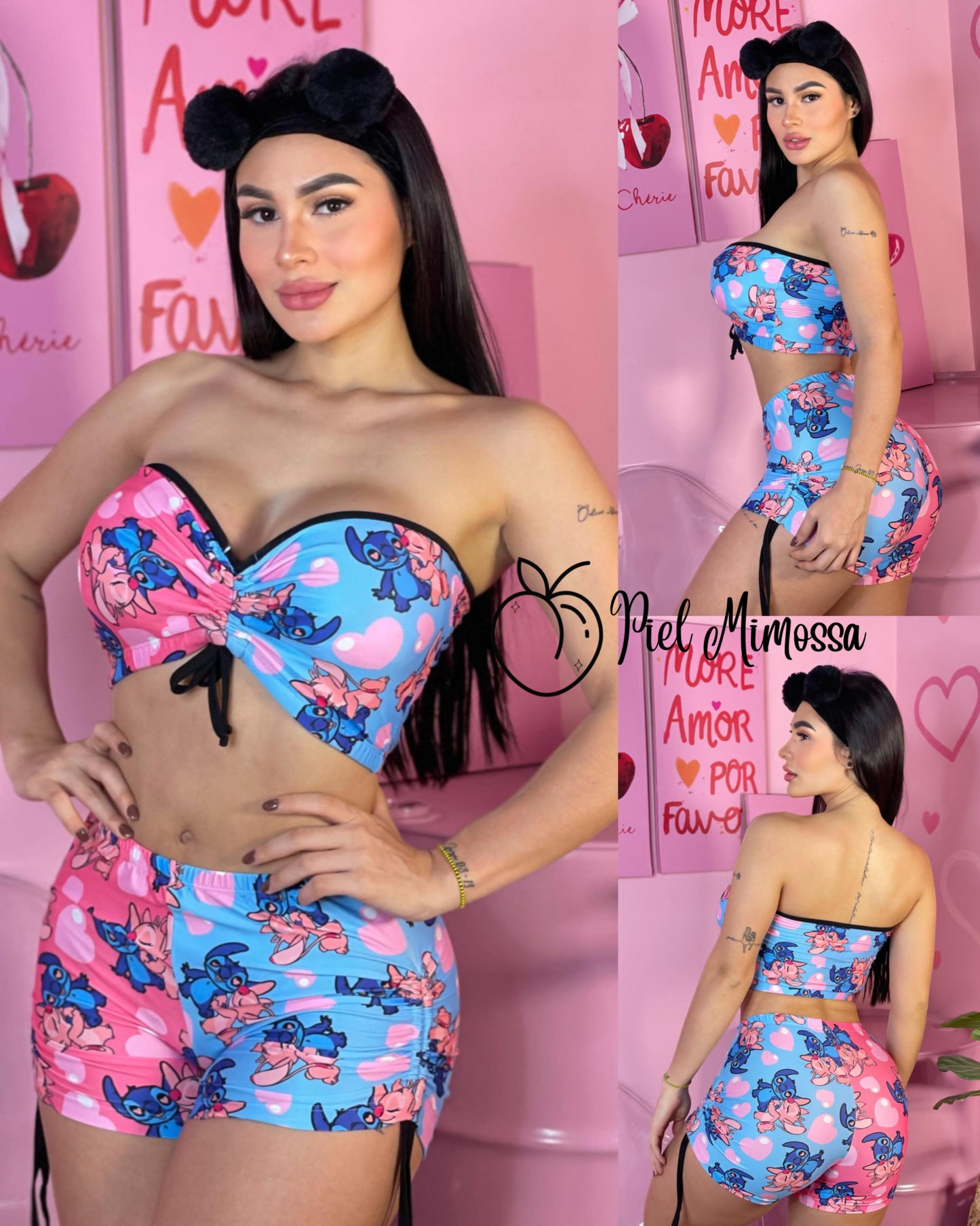 Shorts and Strapless Blouse Set