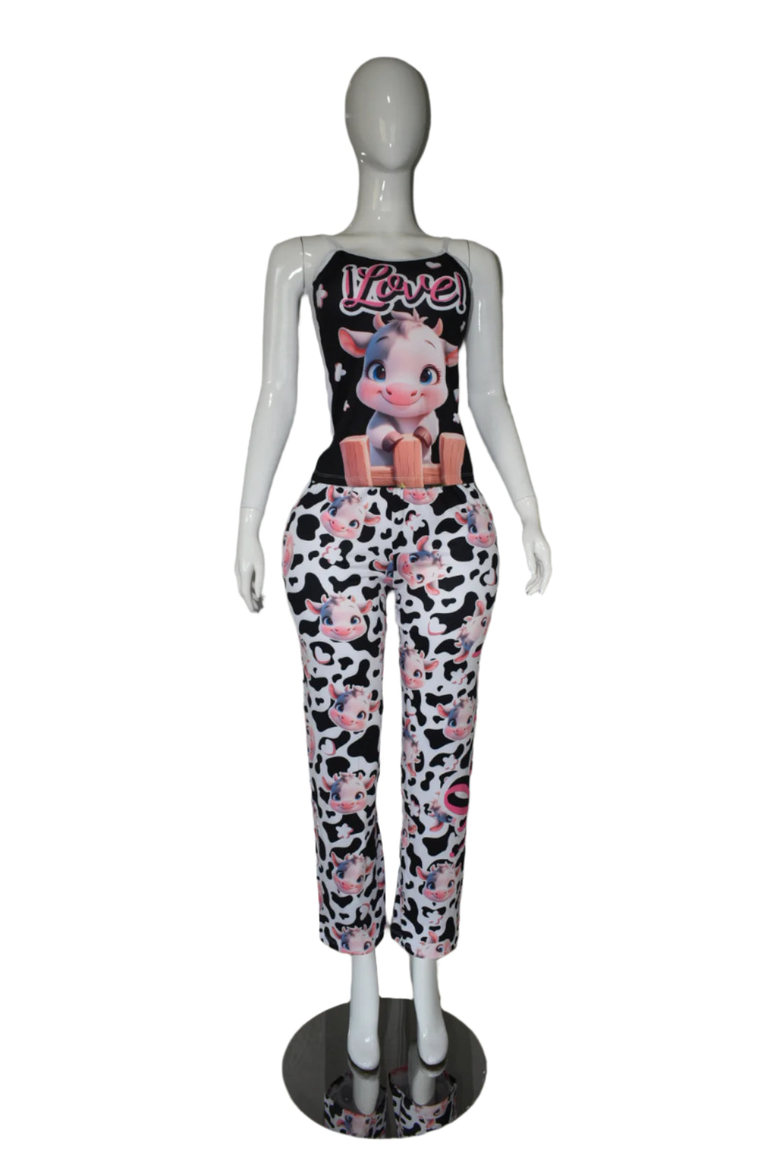 Pants with Strappy Blouse - Animals