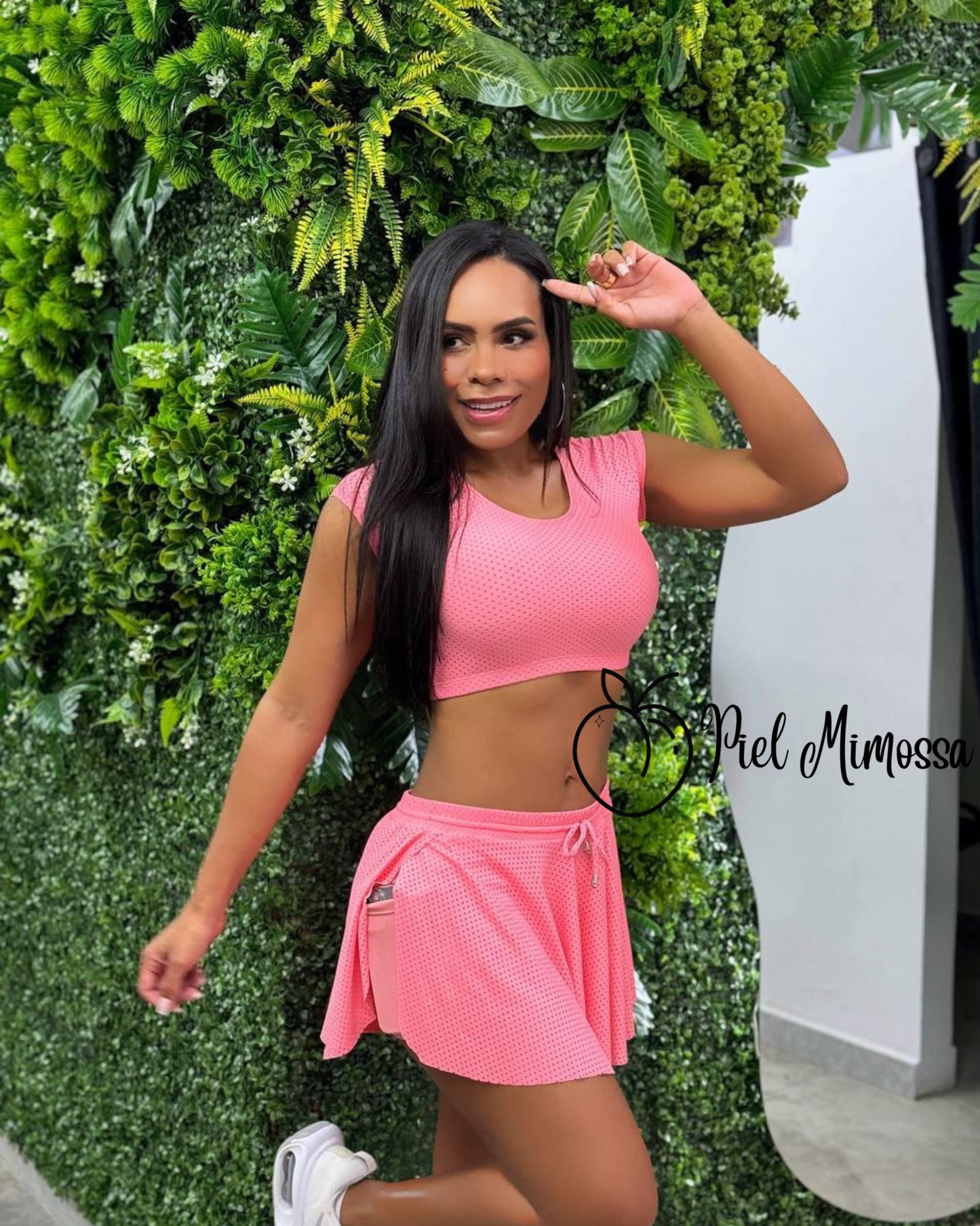 Mesh-like Skirt Set