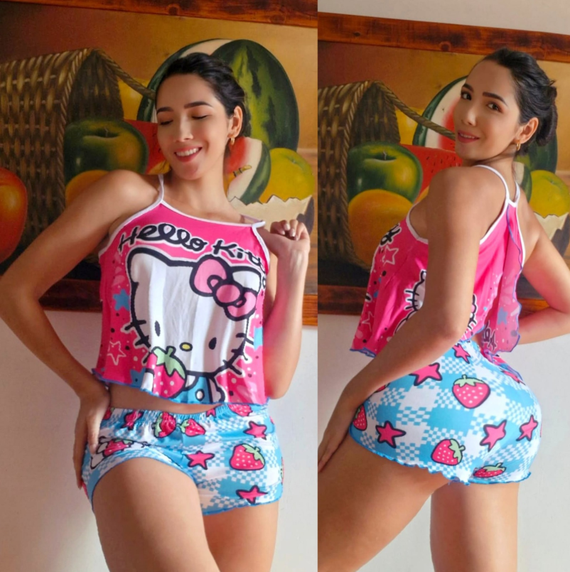 Shorts and Open Back Blouse Set