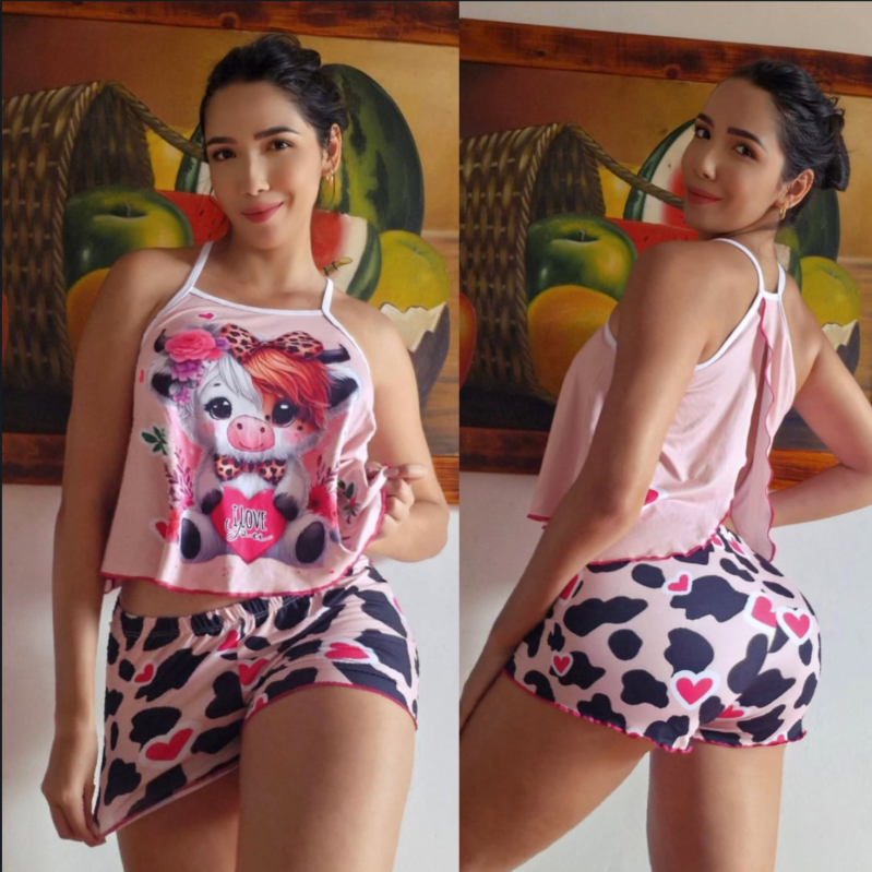 Shorts and Open Back Blouse Set