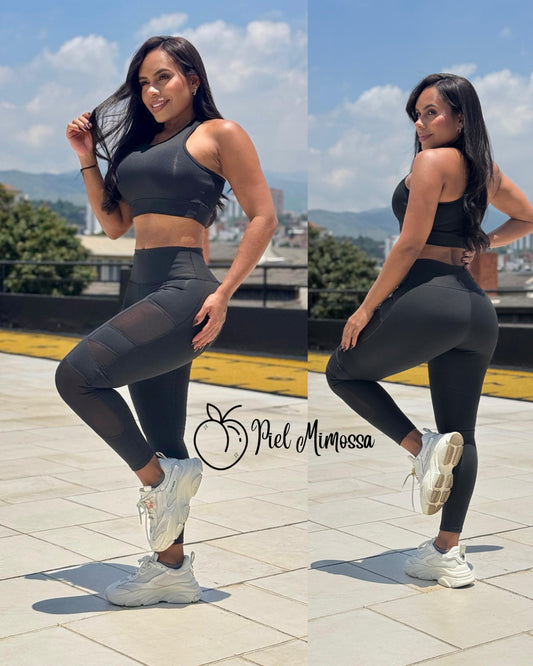 Black Mesh Leggings