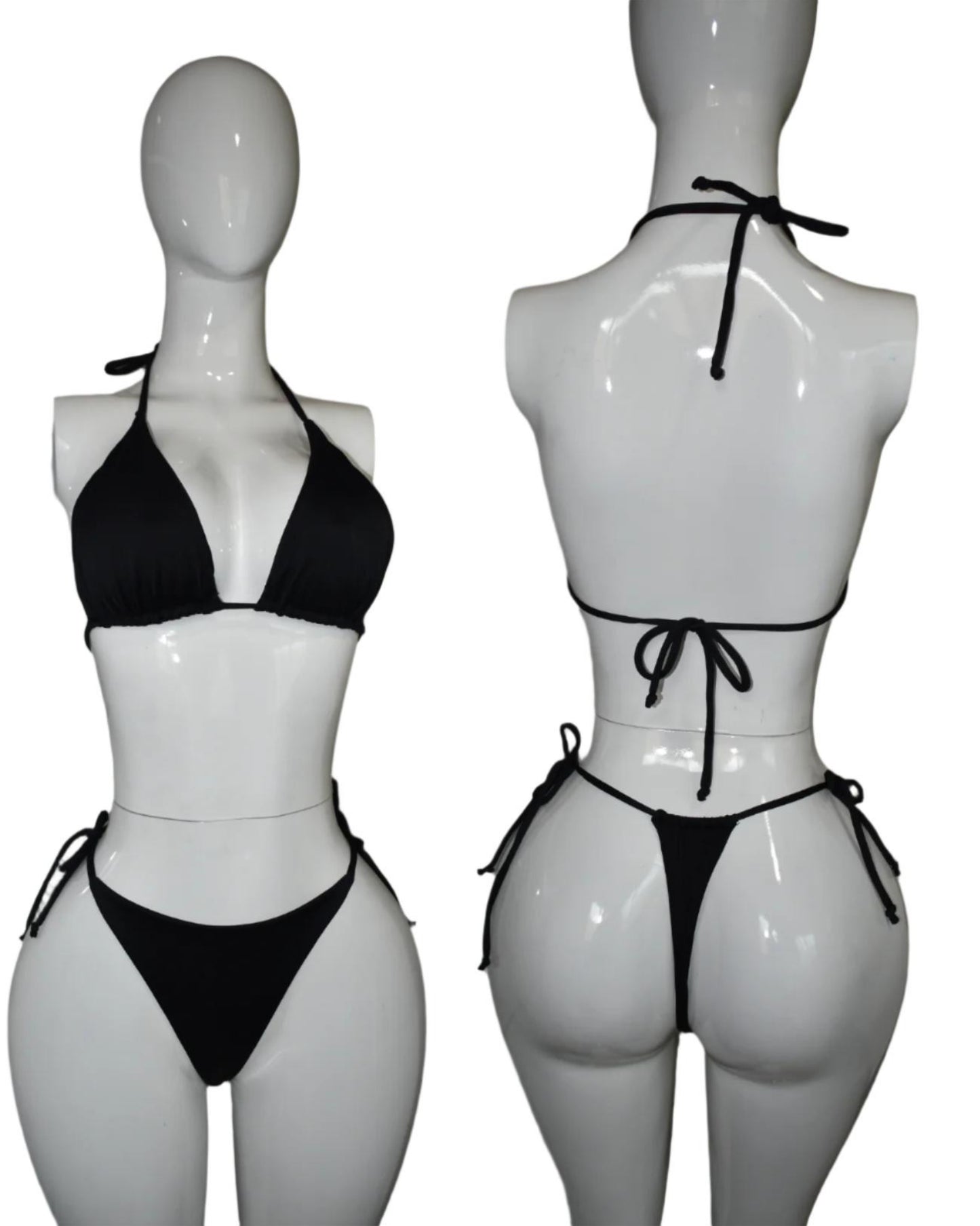 Two-Piece Sunbath Suit in Black