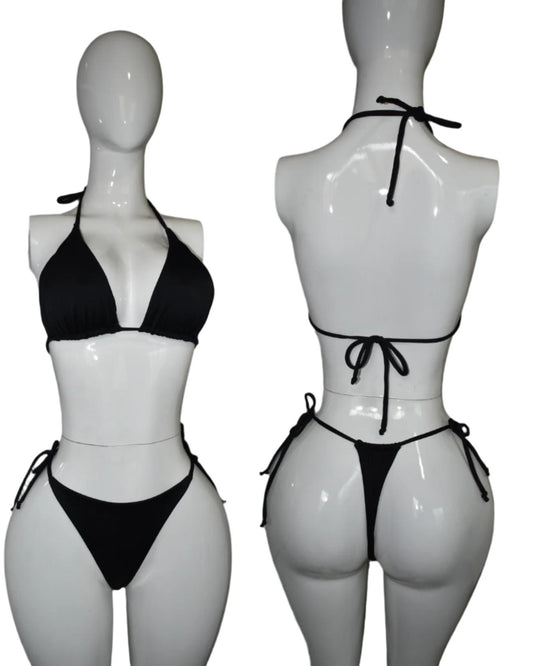 Two-Piece Sunbath Suit in Black