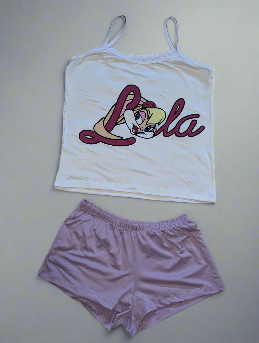 SALE - One color Shorts and Strappy blouse