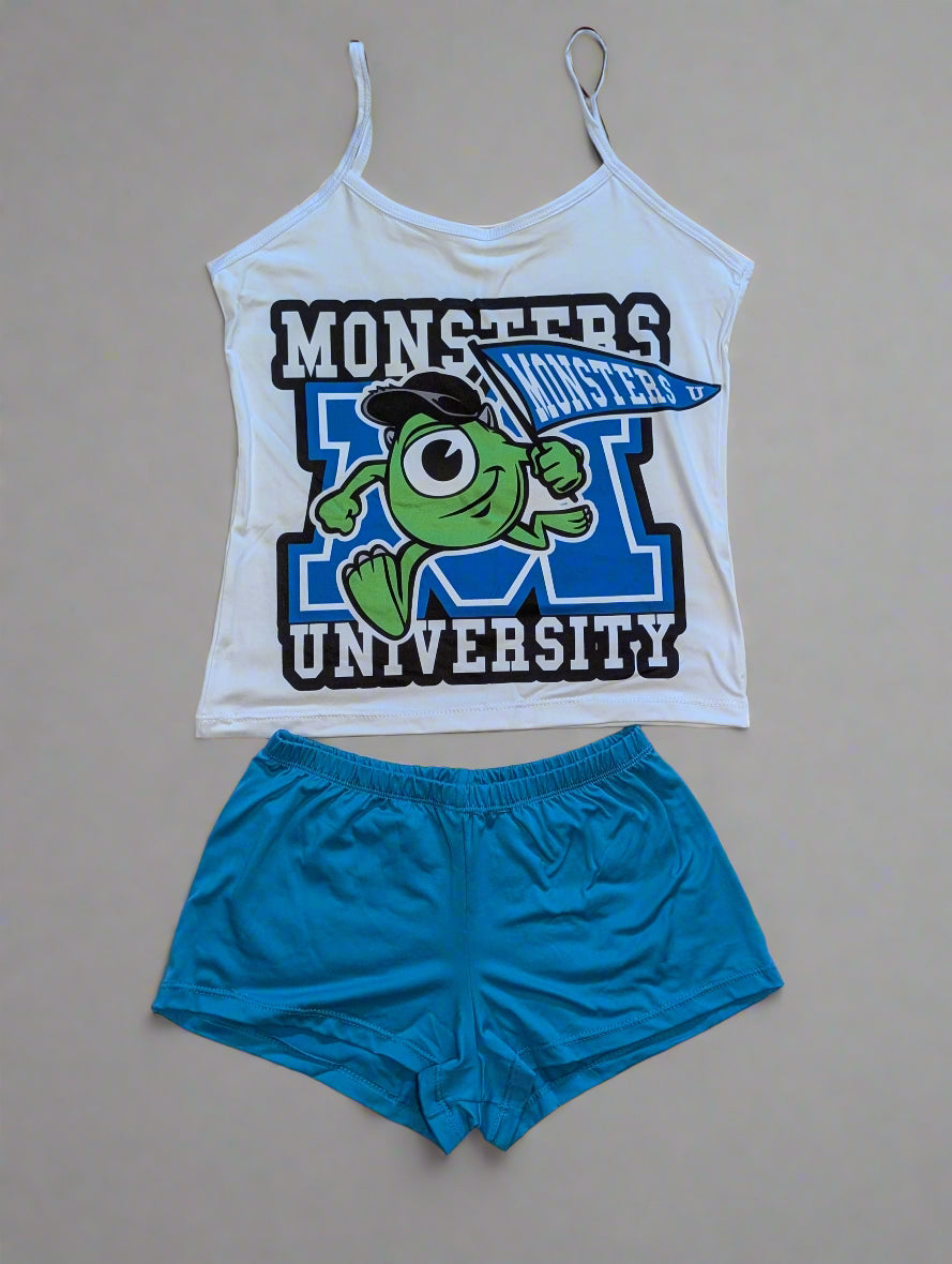 SALE - One color Shorts and Strappy blouse