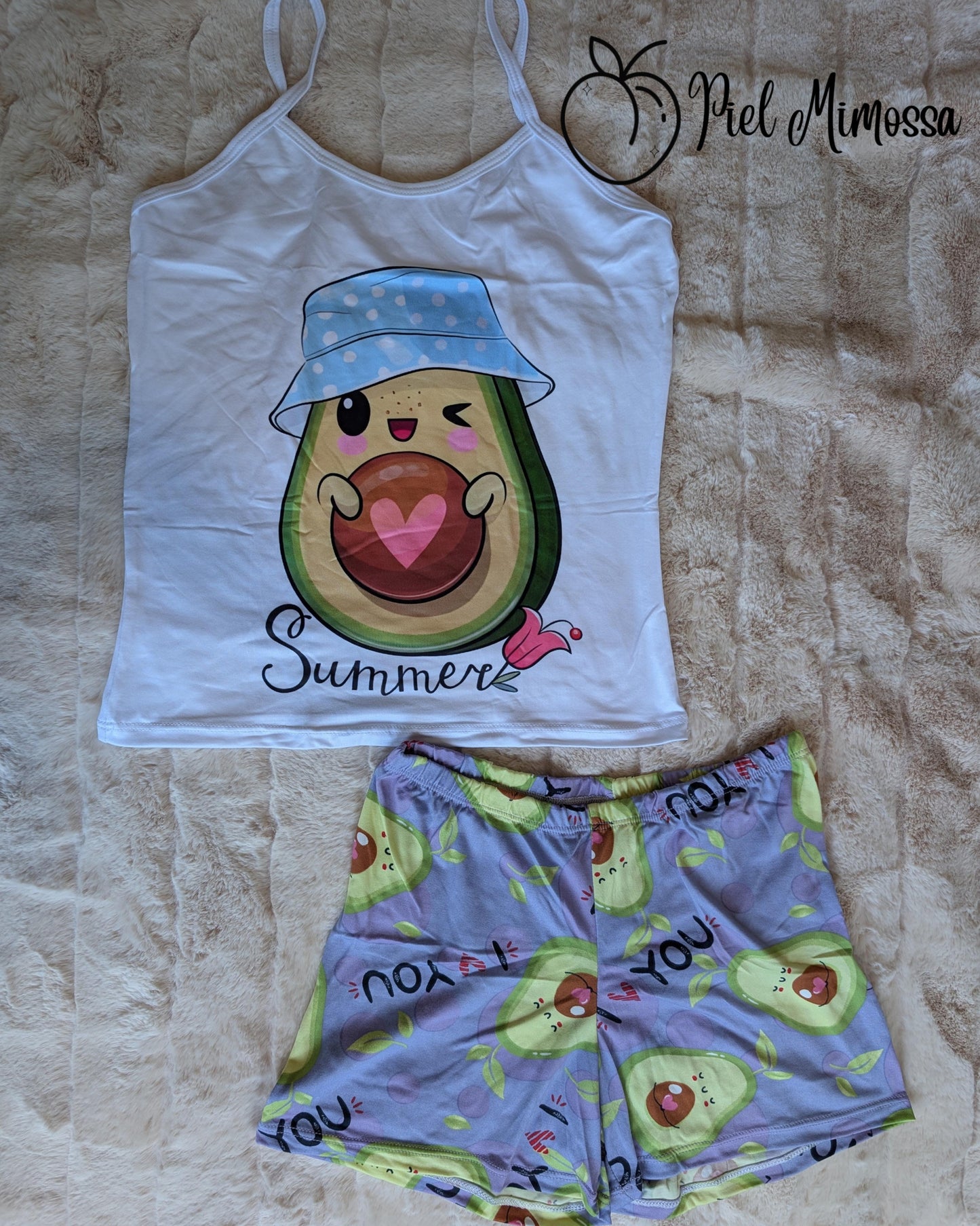 Shorts and Blouse Set - Avocados