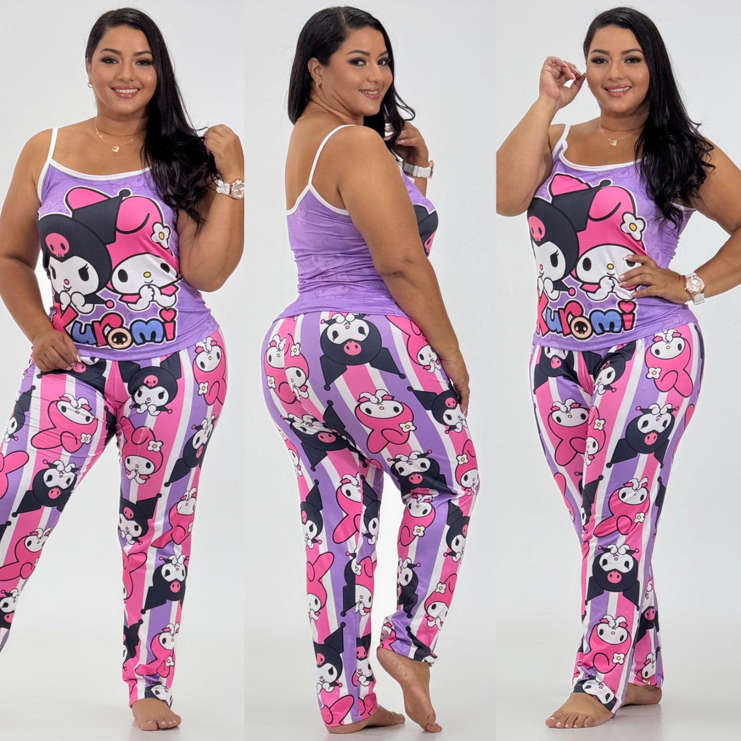 Pants with Strappy Blouse Plus