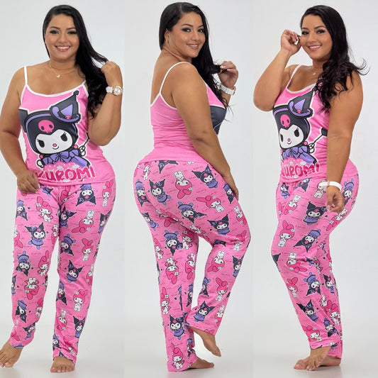 Pants with Strappy Blouse Plus